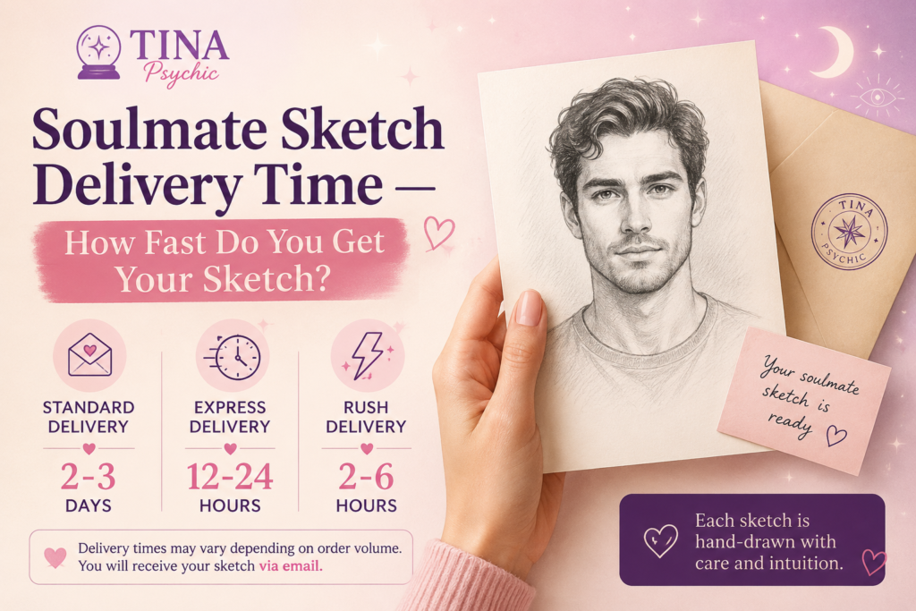 tina psychic soulmate sketch delivery time usa 2026